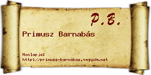 Primusz Barnabás névjegykártya