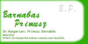barnabas primusz business card